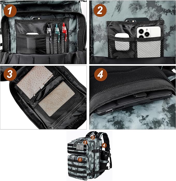 LHI Tactical Military Backpack for Men and Women 25L/35L Army Assault Pack Bag Small Rucksack with Bottle Holder