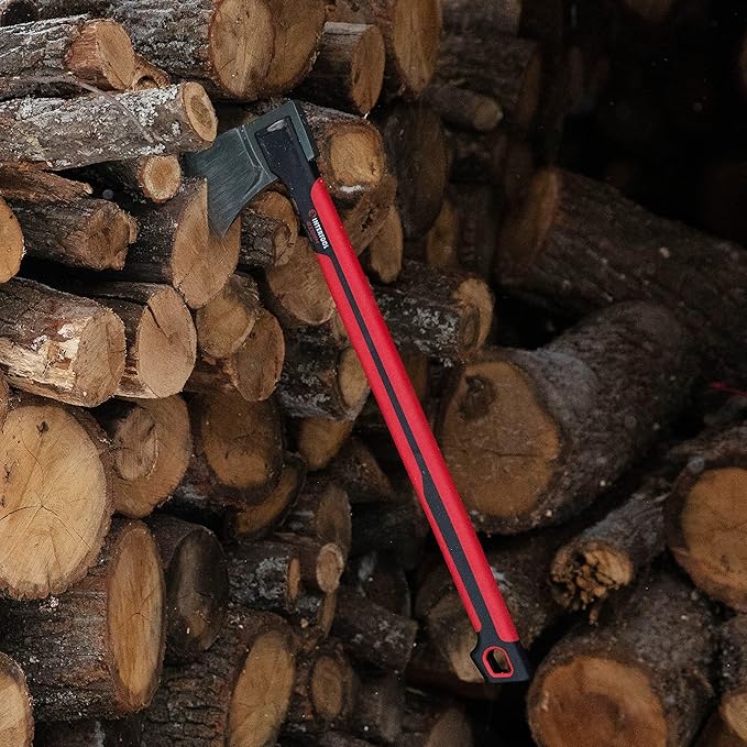 INTERTOOL Wood Splitting Axe 28” - Maul for Firewood - Splits Medium to Large Rounds - Composite Shock Absorbing Non-Slip Handle - Carry Sheath - HT08-0298
