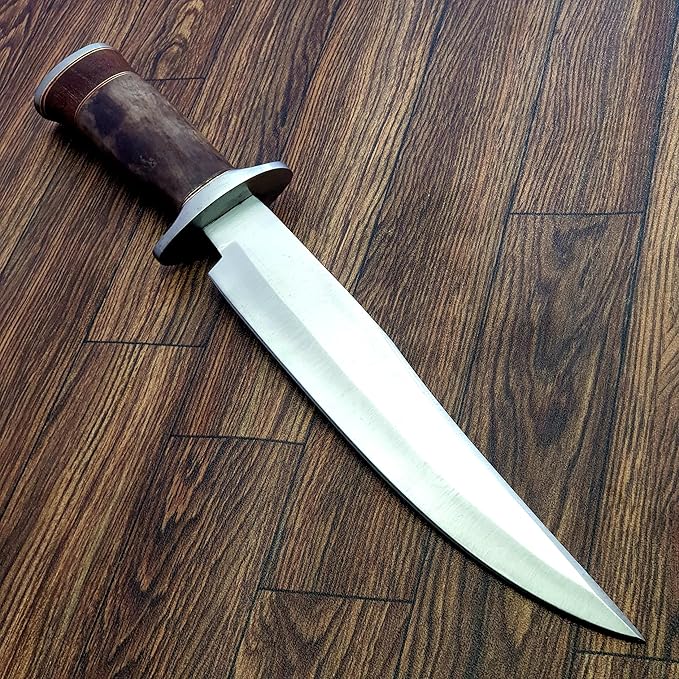 HK 44 Hunting Knife With Leather Sheath Camping Knives Outdoor D2 Steel Full Tang Fixed Blade Handmade Camp Survival Tactical Knife