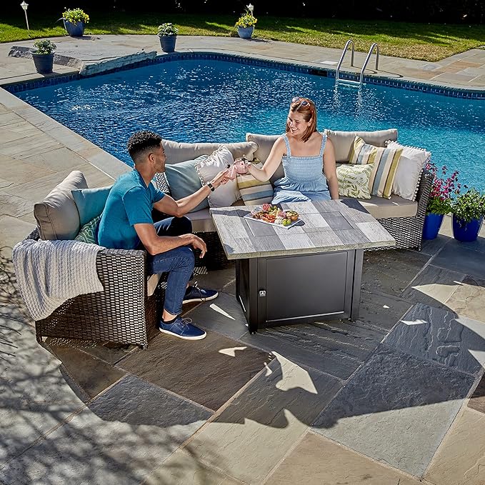 Ashton Gray 40x28” Rectangular Gas Fire Table