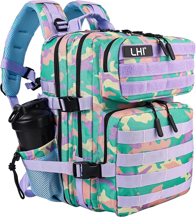 LHI Tactical Military Backpack for Men and Women 25L/35L Army Assault Pack Bag Small Rucksack with Bottle Holder