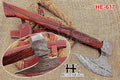 HUNTEX Custom Handmade Hand-Forged Twist Pattern Damascus Steel 21 Inch Long Walnut Wood Handle Razor Sharp Hunting Camping Wood Splitter Viking Broad Axe with Genuine Leather Sheath
