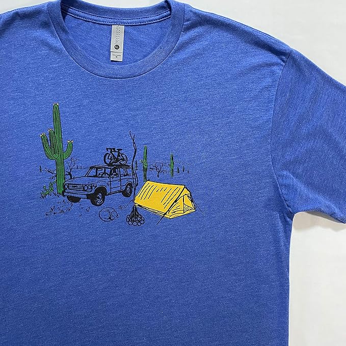 Desert Camping •Men's/Unisex T-shirt • Saguaro Shirt • Tri-blend T Shirt • Cactus Design • Camping Shirt