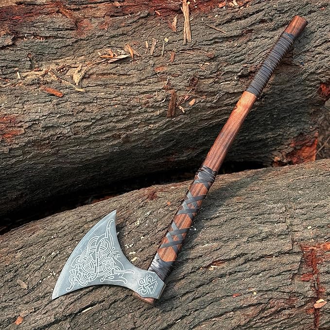 MDM-012 Custom Handmade Viking Axe Real Tomahawk Viking Hatchet Beared Camping Axe 5160 HIGH Carbon Steel Blade Throwing Set Vintage Ax Viking Gift for Him - Viking Gifts for Him